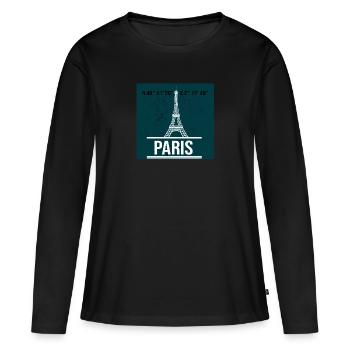 Tour eiffel paris - T-shirt manches longues Premium bio Femme - noir - Devant - Julia (174cm)