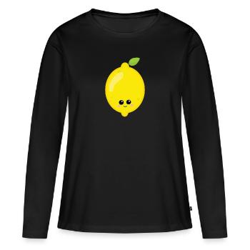 lemon - Women's Premium Organic Long Sleeve Shirt - black - Front - Julia (174cm)