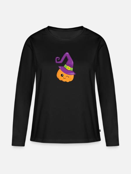 Halloween - Frauen Premium Bio Langarmshirt - Schwarz