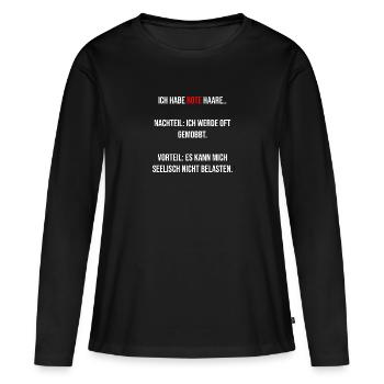 Ich Habe Rote Haare.. - Frauen Premium Bio Langarmshirt - Schwarz - Vorne - Julia (174cm)