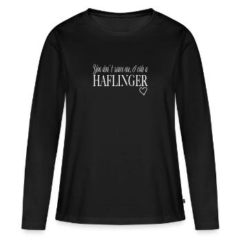 Haflinger, cheval, chevaux - T-shirt manches longues Premium bio Femme - noir - Devant - Julia (174cm)