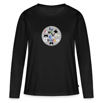 VIDEOSPIELE, DIESE KONSOLE! - Frauen Premium Bio Langarmshirt - Schwarz - Vorne - Julia (174cm)