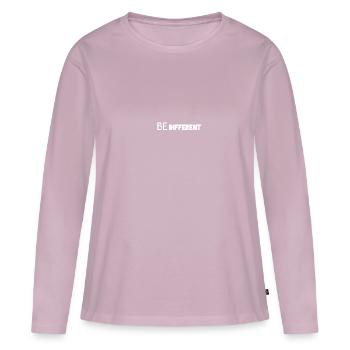 Être différent - T-shirt manches longues Premium bio Femme - rose poudré - Devant - Julia (174cm)