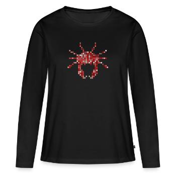 Pixel Crab - T-shirt manches longues Premium bio Femme - noir - Devant - Julia (174cm)
