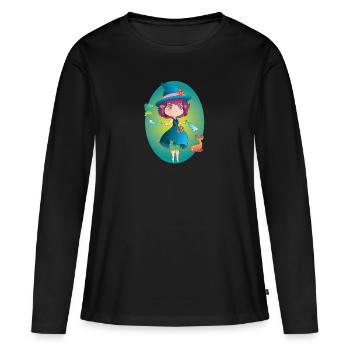 Eine Hexe aus Wasser - Frauen Premium Bio Langarmshirt - Schwarz - Vorne - Julia (174cm)