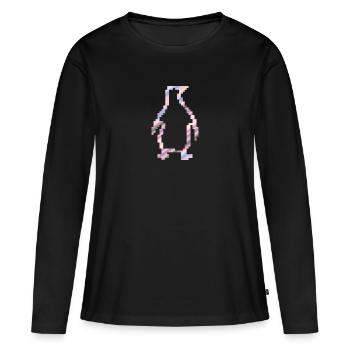 Penguin pastel pixel - Women's Premium Organic Long Sleeve Shirt - black - Front - Julia (174cm)