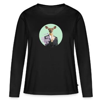 Tu te fous de moi? - T-shirt manches longues Premium bio Femme - noir - Devant - Julia (174cm)