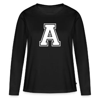 A - T-shirt manches longues Premium bio Femme - noir - Devant - Julia (174cm)