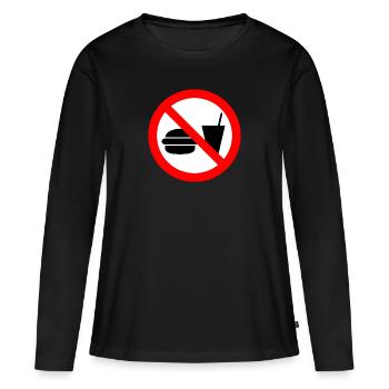 Enseigne interdite de nourriture et de boisson - T-shirt manches longues Premium bio Femme - noir - Devant - Julia (174cm)