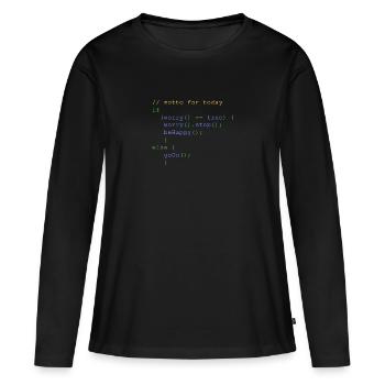 php code don’t worry be happy gerdshirt - T-shirt manches longues Premium bio Femme - noir - Devant - Julia (174cm)