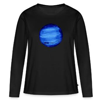 Neptune Planet représentation - T-shirt manches longues Premium bio Femme - noir - Devant - Julia (174cm)