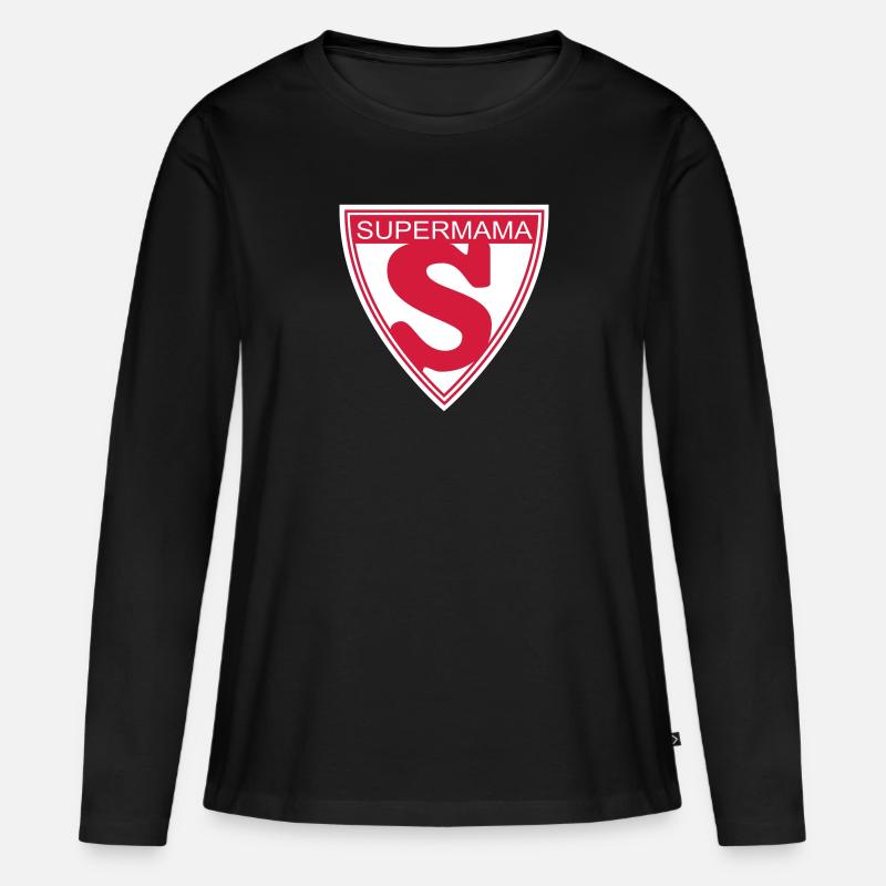 Supermama - Women's Premium Organic Long Sleeve Shirt - black