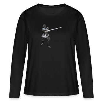 Ritter - Frauen Premium Bio Langarmshirt - Schwarz - Vorne - Julia (174cm)