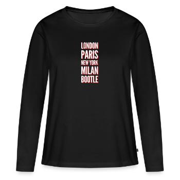 Liverpool - T-shirt manches longues Premium bio Femme - noir - Devant - Julia (174cm)