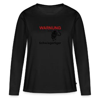 Tiger-law - Women's Premium Organic Long Sleeve Shirt - black - Front - Julia (174cm)