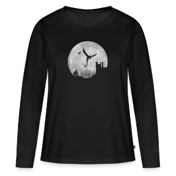 royaume des dragons - T-shirt manches longues Premium bio Femme - noir - Devant - Julia (174cm)