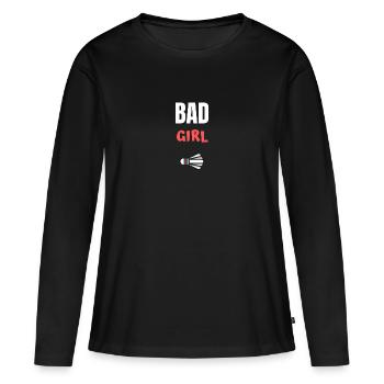 böses Mädchen - Frauen Premium Bio Langarmshirt - Schwarz - Vorne - Julia (174cm)