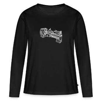 Lathe mechanic workshop gift - Women's Premium Organic Long Sleeve Shirt - black - Front - Julia (174cm)