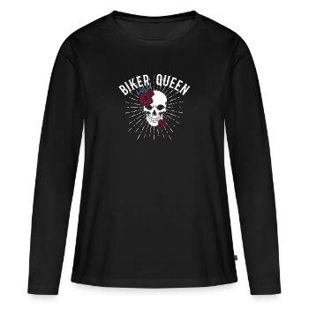 Motorrad fahren Frau - Frauen Premium Bio Langarmshirt - Schwarz - Vorne - Julia (174cm)