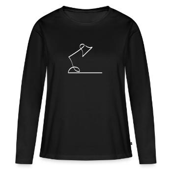 Lampe une ligne blanc - T-shirt manches longues Premium bio Femme - noir - Devant - Julia (174cm)