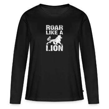 Roar like a Lion - Women's Premium Organic Long Sleeve Shirt - black - Front - Julia (174cm)