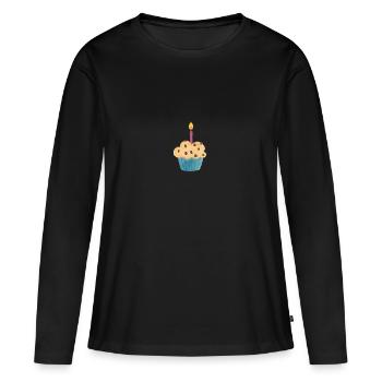 muffin - T-shirt manches longues Premium bio Femme - noir - Devant - Julia (174cm)