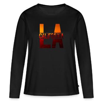 LA Californie - T-shirt manches longues Premium bio Femme - noir - Devant - Julia (174cm)