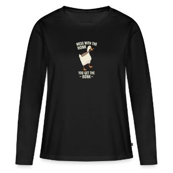 Honk canard brutal avec batte de baseball - T-shirt manches longues Premium bio Femme - noir - Devant - Julia (174cm)