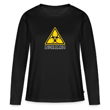 Symbole de risque biologique - T-shirt manches longues Premium bio Femme - noir - Devant - Julia (174cm)