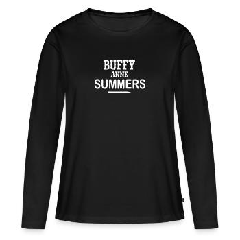 Tombe de Buffy - T-shirt manches longues Premium bio Femme - noir - Devant - Julia (174cm)