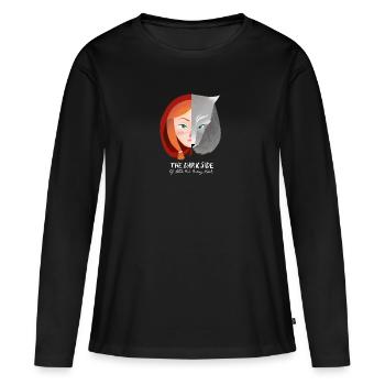 LE CÔTÉ NOIR du petit chaperon rouge - T-shirt manches longues Premium bio Femme - noir - Devant - Julia (174cm)