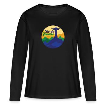 Rio de Janeiro - T-shirt manches longues Premium bio Femme - noir - Devant - Julia (174cm)