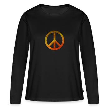 Peace Mandala - Frauen Premium Bio Langarmshirt - Schwarz - Vorne - Julia (174cm)
