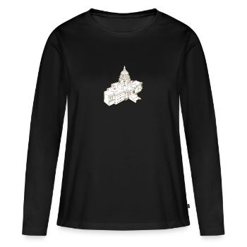 Capitole des États-Unis - T-shirt manches longues Premium bio Femme - noir - Devant - Julia (174cm)