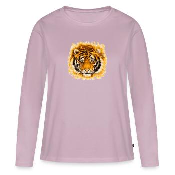 Tiger Face - Frauen Premium Bio Langarmshirt - Altrosa - Vorne - Julia (174cm)