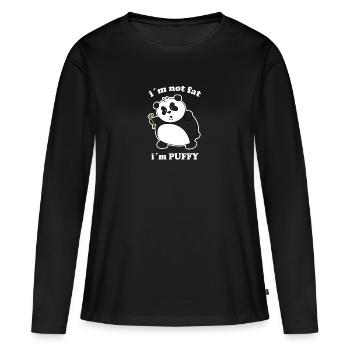 Je ne suis pas gros panda - T-shirt manches longues Premium bio Femme - noir - Devant - Julia (174cm)