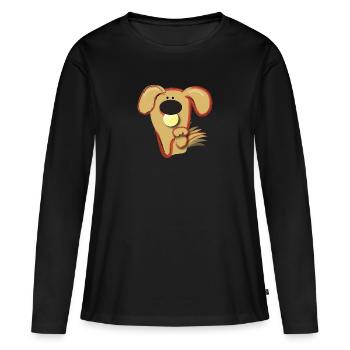 Laika - T-shirt manches longues Premium bio Femme - noir - Devant - Julia (174cm)