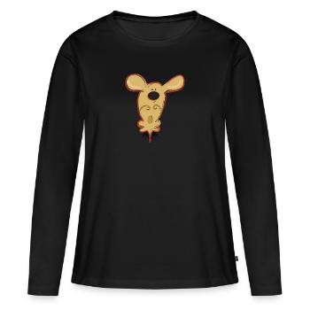 Laika - T-shirt manches longues Premium bio Femme - noir - Devant - Julia (174cm)