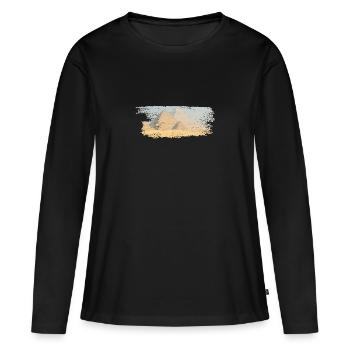 Paintbrush Pyramiden - Frauen Premium Bio Langarmshirt - Schwarz - Vorne - Julia (174cm)