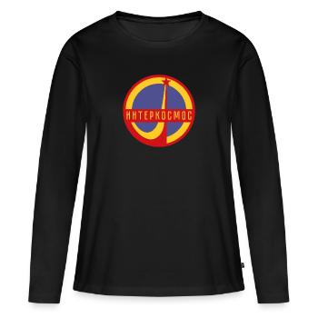 Interkosmos Sputnik Weltraum UdSSR Geschenk - Frauen Premium Bio Langarmshirt - Schwarz - Vorne - Julia (174cm)
