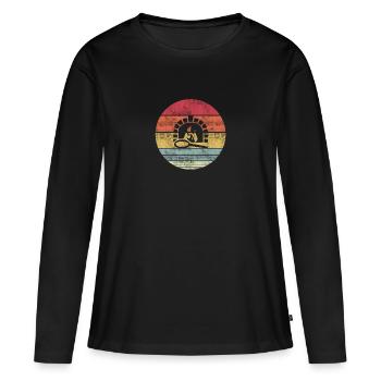 Four à pizza vintage rétro cadeau idée pizza maker - T-shirt manches longues Premium bio Femme - noir - Devant - Julia (174cm)