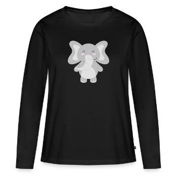 Elephant - to design yourself - Women's Premium Organic Long Sleeve Shirt - black - Front - Julia (174cm)