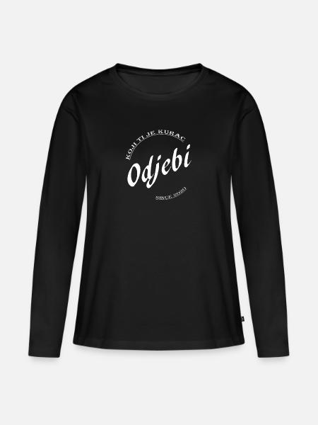 odjebi weis - Frauen Premium Bio Langarmshirt - Schwarz