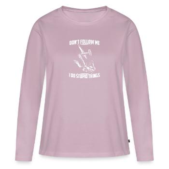 Skydiving | Fallschirm Skydiver Skydive Geschenke - Frauen Premium Bio Langarmshirt - Altrosa - Vorne - Julia (174cm)