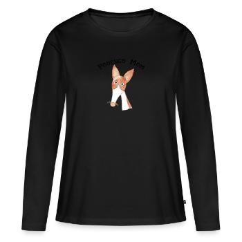 Maman Podenco - T-shirt manches longues Premium bio Femme - noir - Devant - Julia (174cm)