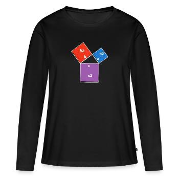 Triangle de théorème de Pythagore poison amoureux des mathématiques - T-shirt manches longues Premium bio Femme - noir - Devant - Julia (174cm)