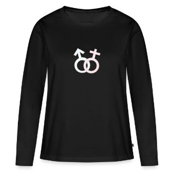 Symboles de genre - T-shirt manches longues Premium bio Femme - noir - Devant - Julia (174cm)