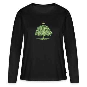 Chêne royal - T-shirt manches longues Premium bio Femme - noir - Devant - Julia (174cm)