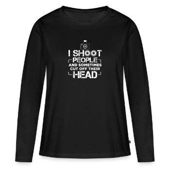 Fotografen | Spiegelreflexkamera Fotograf Geschenk - Frauen Premium Bio Langarmshirt - Schwarz - Vorne - Julia (174cm)