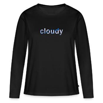 cloud - Women's Premium Organic Long Sleeve Shirt - black - Front - Julia (174cm)